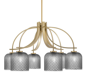 Toltec Lighting - 3926-NAB-4912 - Six Light Chandelier - Cavella - New Age Brass