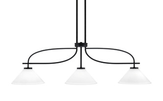 Toltec Lighting - 3936-MB-314 - Three Light Island Pendant - Cavella - Matte Black