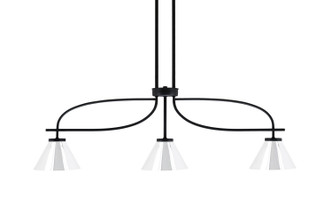 Toltec Lighting - 3936-MB-421-CH - Three Light Island Pendant - Cavella - Matte Black