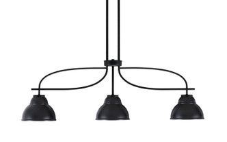 Toltec Lighting - 3936-MB-427-MB - Three Light Island Pendant - Cavella - Matte Black