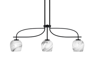 Toltec Lighting - 3936-MB-4819 - Three Light Island Pendant - Cavella - Matte Black