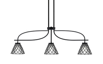 Toltec Lighting - 3936-MB-9185 - Three Light Island Pendant - Cavella - Matte Black