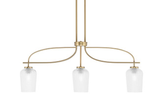Toltec Lighting - 3936-NAB-4250 - Three Light Island Pendant - Cavella - New Age Brass