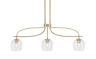 Toltec Lighting - 3936-NAB-4810 - Three Light Island Pendant - Cavella - New Age Brass