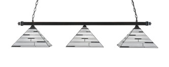 Toltec Lighting - 403-BC-952 - Three Light Billiard Bar - Square - Black Copper