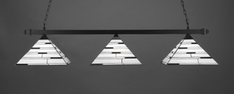 Toltec Lighting - 403-MB-952 - Three Light Billiard Bar - Square - Matte Black
