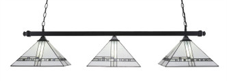 Toltec Lighting - 403-MB-955 - Three Light Island Pendant - Square - Matte Black