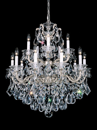 Schonbek - 5075-48R - 15 Light Chandelier - La Scala - Antique Silver