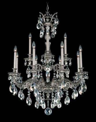 Schonbek - 5683-48H - 12 Light Chandelier - Milano - Antique Silver