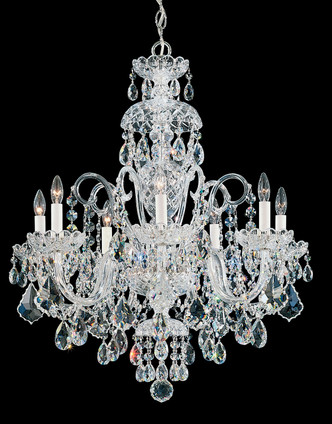 Schonbek - 6811-40R - Seven Light Chandelier - Olde World - Polished Silver