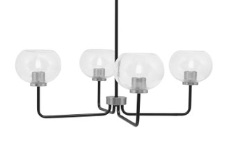 Toltec Lighting - 6204-MBGP-202 - Four Light Chandelier - Sandia - Matte Black & Graphite