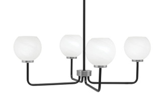 Toltec Lighting - 6204-MBGP-4101 - Four Light Chandelier - Sandia - Matte Black & Graphite