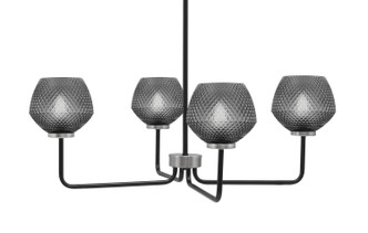 Toltec Lighting - 6204-MBGP-4622 - Four Light Chandelier - Sandia - Matte Black & Graphite