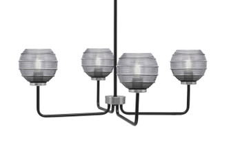 Toltec Lighting - 6204-MBGP-5112 - Four Light Chandelier - Sandia - Matte Black & Graphite