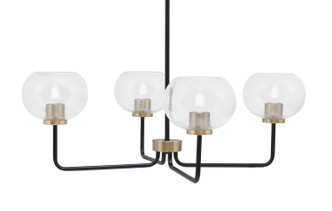Toltec Lighting - 6204-MBNAB-202 - Four Light Chandelier - Sandia - Matte Black & New Age Brass