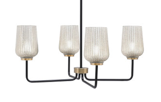Toltec Lighting - 6204-MBNAB-4253 - Four Light Chandelier - Sandia - Matte Black & New Age Brass