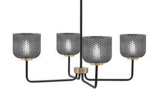 Toltec Lighting - 6204-MBNAB-4612 - Four Light Chandelier - Sandia - Matte Black & New Age Brass
