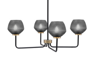 Toltec Lighting - 6204-MBNAB-4622 - Four Light Chandelier - Sandia - Matte Black & New Age Brass