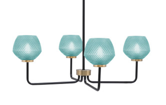 Toltec Lighting - 6204-MBNAB-4625 - Four Light Chandelier - Sandia - Matte Black & New Age Brass