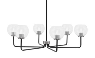 Toltec Lighting - 6206-MBGP-4100 - Six Light Chandelier - Sandia - Matte Black & Graphite