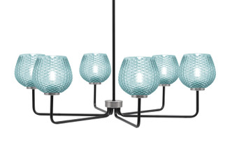 Toltec Lighting - 6206-MBGP-4605 - Six Light Chandelier - Sandia - Matte Black & Graphite