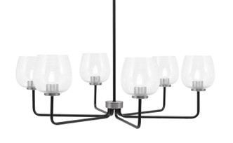 Toltec Lighting - 6206-MBGP-4810 - Six Light Chandelier - Sandia - Matte Black & Graphite