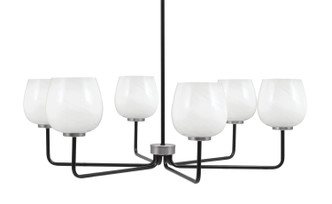 Toltec Lighting - 6206-MBGP-4811 - Six Light Chandelier - Sandia - Matte Black & Graphite