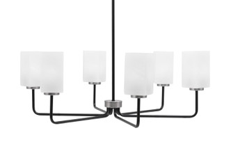 Toltec Lighting - 6206-MBGP-541 - Six Light Chandelier - Sandia - Matte Black & Graphite
