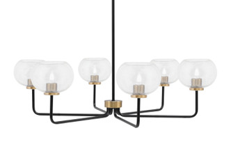 Toltec Lighting - 6206-MBNAB-202 - Six Light Chandelier - Sandia - Matte Black & New Age Brass