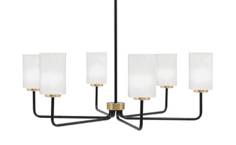 Toltec Lighting - 6206-MBNAB-3001 - Six Light Chandelier - Sandia - Matte Black & New Age Brass