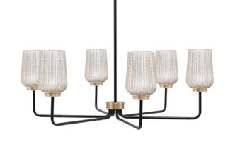 Toltec Lighting - 6206-MBNAB-4253 - Six Light Chandelier - Sandia - Matte Black & New Age Brass