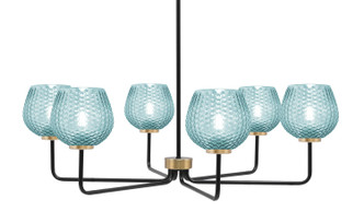 Toltec Lighting - 6206-MBNAB-4605 - Six Light Chandelier - Sandia - Matte Black & New Age Brass