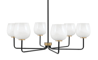 Toltec Lighting - 6206-MBNAB-4811 - Six Light Chandelier - Sandia - Matte Black & New Age Brass