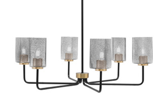Toltec Lighting - 6206-MBNAB-542 - Six Light Chandelier - Sandia - Matte Black & New Age Brass