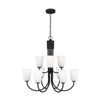 Generation Lighting - GLC1139MBK - Nine Light Chandelier - Miles - Midnight Black