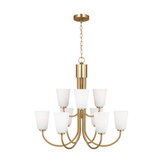 Generation Lighting - GLC1139SB - Nine Light Chandelier - Miles - Satin Brass