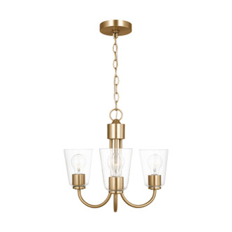Generation Lighting - GLC1153SB - Three Light Chandelier - Miles - Satin Brass