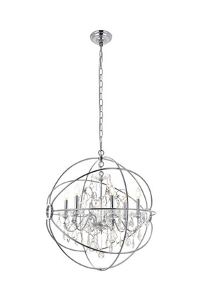 Elegant Lighting - LD8801D25C - Six Light Pendant - Cordelia - Chrome Elegant Lighting - LD8801D25C - Six Light Pendant - Cordelia - Chrome