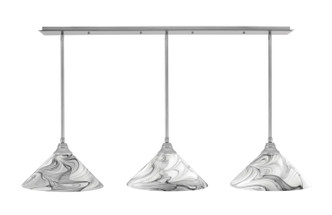 Toltec Lighting - 48-BN-2169 - Three Light Linear Pendalier - Stem - Brushed Nickel