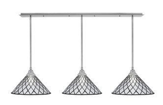 Toltec Lighting - 48-BN-918 - Three Light Linear Pendalier - Stem - Brushed Nickel