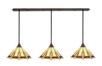 Toltec Lighting - 48-BRZ-934 - Three Light Linear Pendalier - Stem - Bronze
