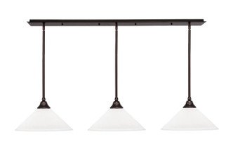 Toltec Lighting - 48-DG-318 - Three Light Linear Pendalier - Stem - Dark Granite