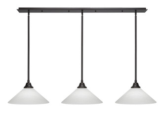 Toltec Lighting - 48-DG-4011 - Three Light Linear Pendalier - Stem - Dark Granite