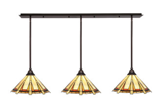 Toltec Lighting - 48-DG-934 - Three Light Linear Pendalier - Any - Dark Granite