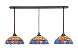 Toltec Lighting - 48-DG-935 - Three Light Linear Pendalier - Stem - Dark Granite