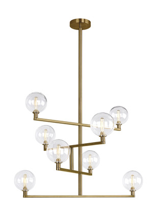 Visual Comfort Modern - 700GMBCR - Eight Light Chandelier - Gambit - Aged Brass