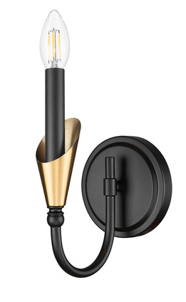 Claudelle One Light Wall Sconce (4014-1S-MB-MGLD)