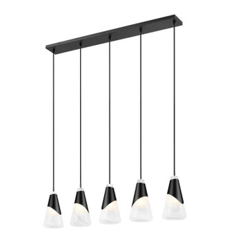 Aimie Five Light Linear Chandelier (828P6-5L-MB)