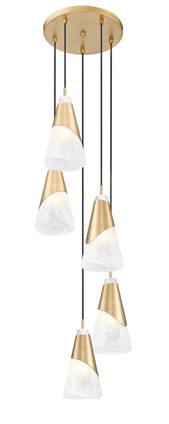 Aimie Five Light Chandelier (828P6-5R-MGLD)