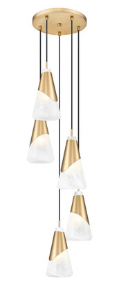 Aimie Five Light Chandelier (828P6-5R-MGLD)